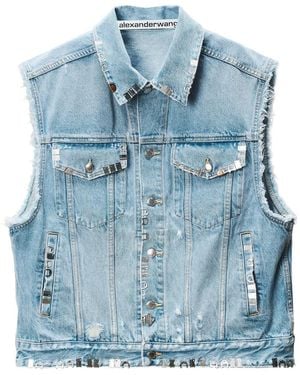 Alexander Wang Distressed Oversized Vest With Hardware - Blue
