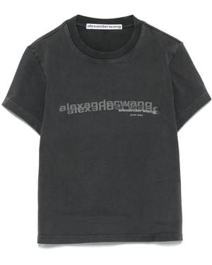 Alexander Wang Cotton Shrunken Logo T-Shirt - Black