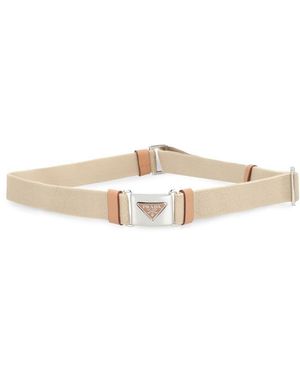 Prada Belt With Buckle - Natural