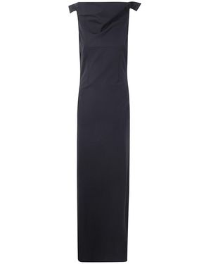 Jean Paul Gaultier Long Backless Dress With Belt On The Back - Blue