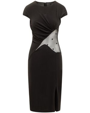 Givenchy 4G Crepe And Tulle Dress in Black | Lyst