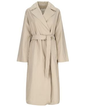 Calvin Klein Long Trench Coat - Natural