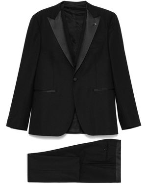 Tagliatore Suit With Vest Jacket And Trousers - Black