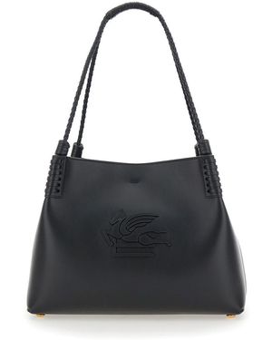 Etro 'Libra' Shopper With Tone On Tone Pegaso Motif - Black