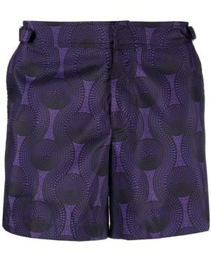 OZWALD BOATENG Printed Swim Shorts - Blue