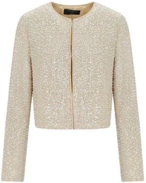 Twinset Sequins Cropped Jacket - Natural