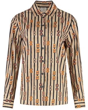 Stella Jean Printed Cotton Shirt - Natural