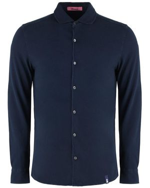 Drumohr Cotton Piqué Shirt - Blue