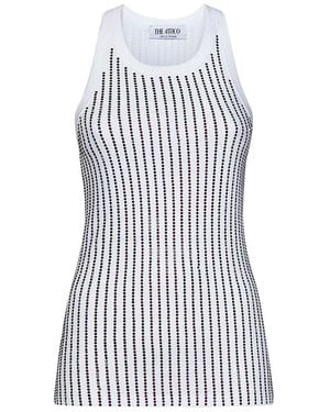 The Attico Tank Top With Rhinestone - White