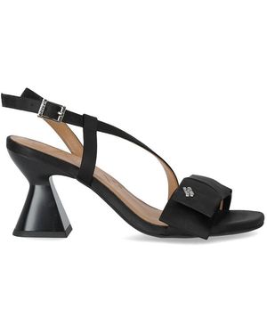 Ganni Satin Heeled Sandal - Black