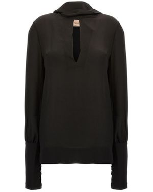 Le twins 'Lecce' Blouse - Black