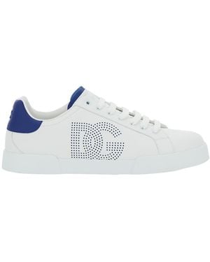 Dolce & Gabbana 'Portofino Light' Sneakers With Perforated Logo On The Side And Logo Patch On The Tongue - White