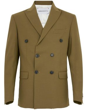 Amaranto Double-Breasted Military Blazer - Green