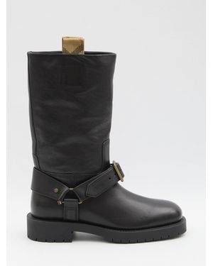 Burberry Saddle Boots - Black