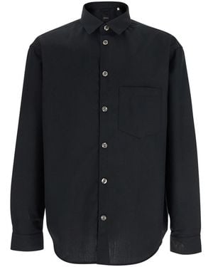 Plain Shirt With Classic Collar - Blue
