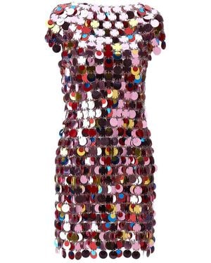 Rabanne 'The Iconic Sparkle Discs' Dress - Red