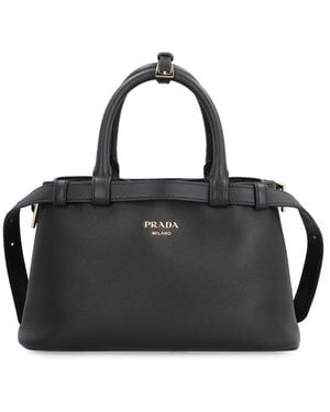 Prada Buckle Small Leather Bag - Black