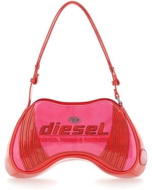 DIESEL 'Play' Shoulder Bag With Logo Detail On The Front - Red