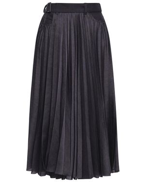 Sacai Denim&Leather Skirt - Blue
