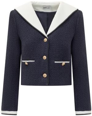 Self-Portrait Collar Jacket - Blue
