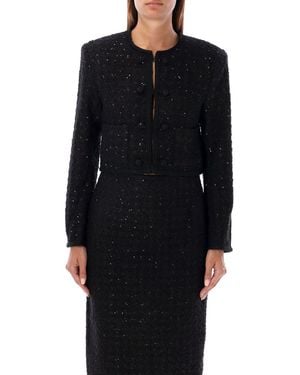 ROTATE BIRGER CHRISTENSEN Boucle Crop Jacket - Black