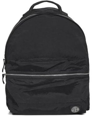 Stone Island Coated Nylon Backpack Bags - Black