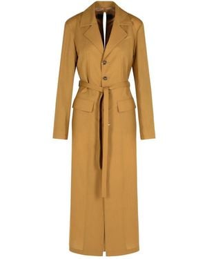 MM6 by Maison Martin Margiela Wool Trench Coat - Natural