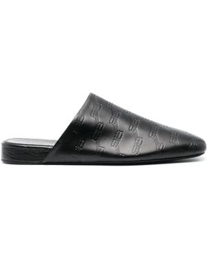 Balenciaga Cosy Bb Leather Slippers - Black