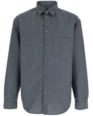 Plain Shirt With Classic Collar - Blue