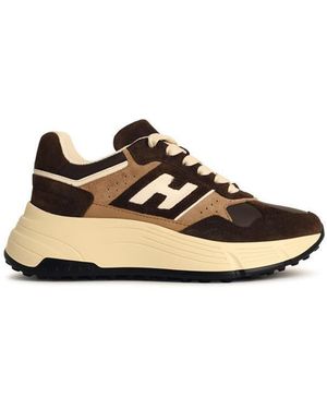 Hogan 'H669' Leather Trainers - Brown