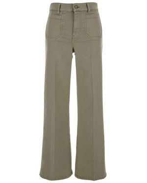 FRAME 'Le Slim Palazzo' Jeans With Belt Loops And Wide Leg - Gray