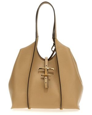Tod's 'T Timeless' Small Shopping Bag - Natural