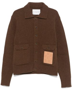 Philippe Model Ribbed Wool Jacket With Pockets - Brown