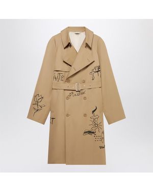 1989 STUDIO Embroidered Trench Scribble - Natural