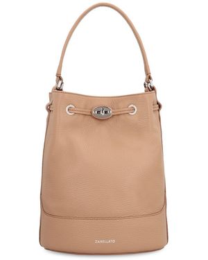 Zanellato Monda S Leather Bucket Bag - Natural