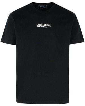 DSquared² 'Cool Fit Tee' T-Shirt With Logo Print On The Front - Black