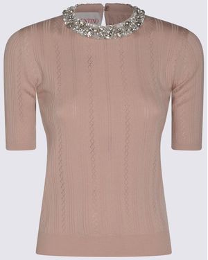Valentino Garavani Nude Wool Knitwear - Brown