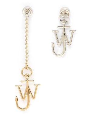 JW Anderson Asymmetric Anchor-Motif Earrings - White