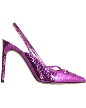 Giannico Leather Pump - Purple