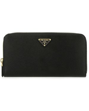 Prada Saffiano Large Wallet Accessories - Black