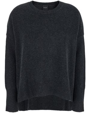 Plain Dark Oversized Crewneck Jumper - Black