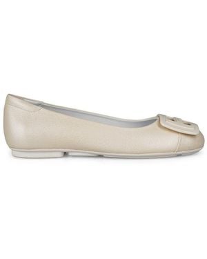 Hogan H661 Patent Leather Ballerinas Shoes - Natural