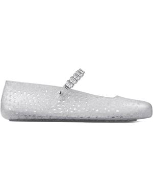 Jimmy Choo The Jelly Glittered Ballets - White