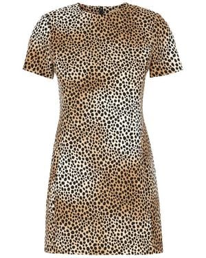 Michael Kors Mini Dress With All-Over Leopard Print - Brown