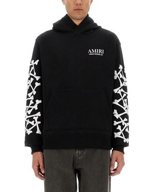 Amiri Stacked Bones Print Hoodie - Black