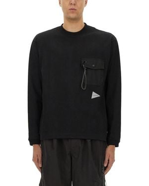 and wander Sweatshirt With Pocket - Black