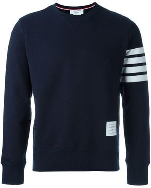 Thom Browne 4Bar Cotton Sweatshirt - Blue