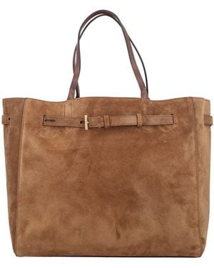 Tom Ford Mini T Large Tote Bag - Brown