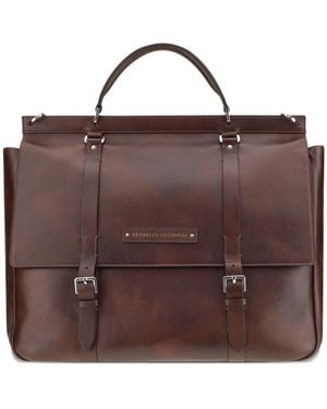 Brunello Cucinelli Leather Travel Bag - Brown