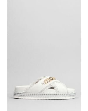 Mou Crisscross Slipper-Mule - White
